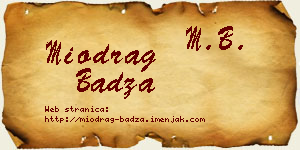 Miodrag Badža vizit kartica
